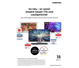 TV Bis zum 15. Mai: Samsung gewährt TV-Käufern bis zu 3.000 Euro Rabatt - News, Bild 1