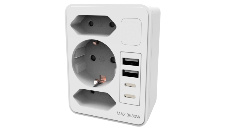Car-Media 8in1-Mehrfach-Steckdosen-Adapter mit USB-C/A, Nachtlicht und 3.680 Watt - News, Bild 1